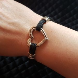 Brighton black cord heart bracelet